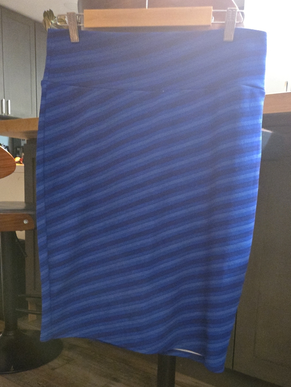 LuLaRoe Royal Blue Striped Pencil Skirt